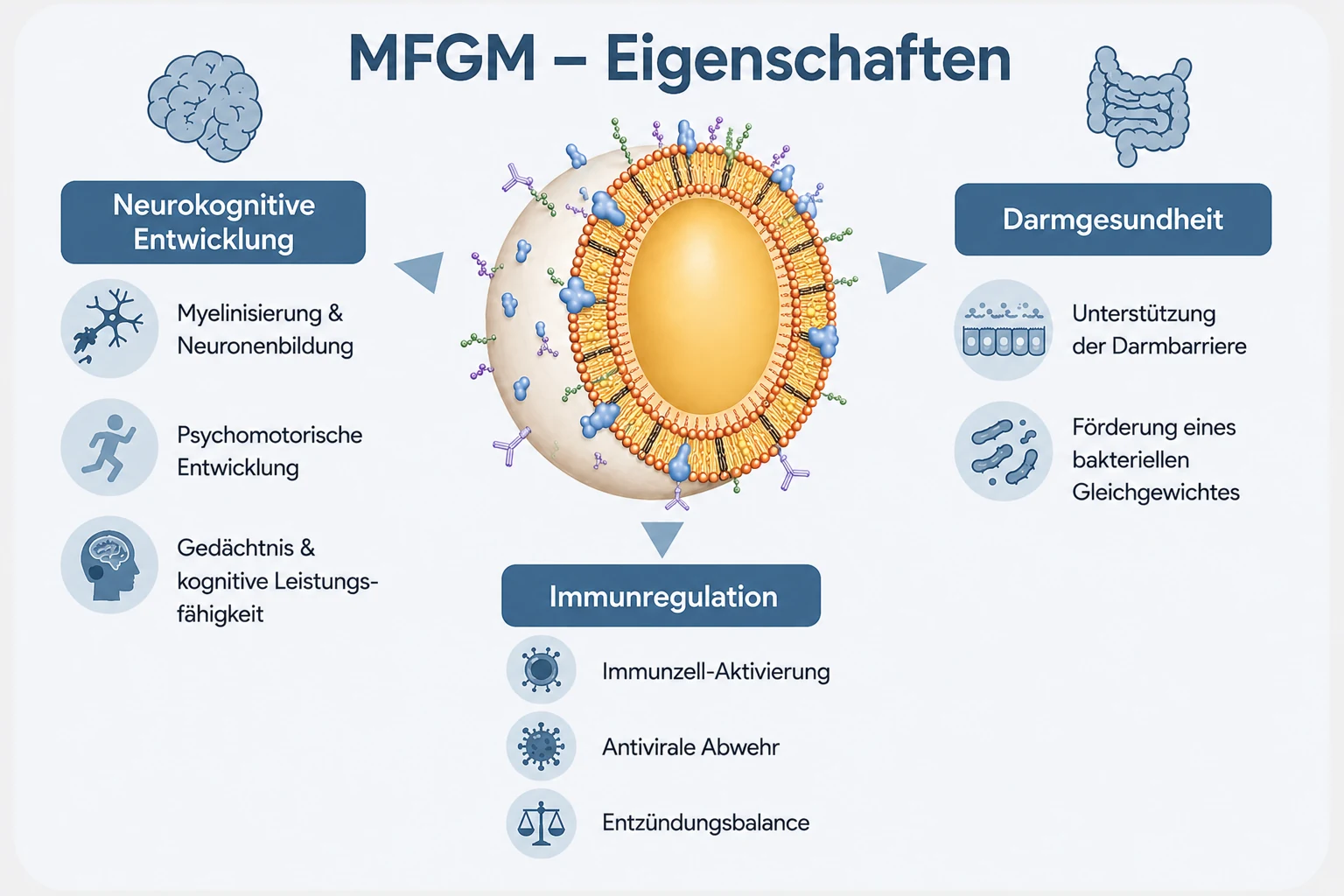 MFGM Eigenschaften: neurokognitive Entwicklung, Darmgesundheit und Immunregulation