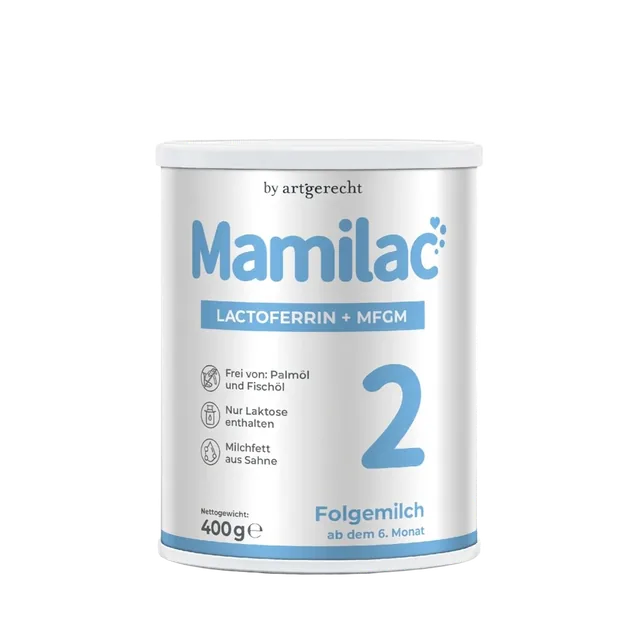 Dose Mamilac 2 Folgemilch Babynahrung Lactoferrin + MFGM, 400 g